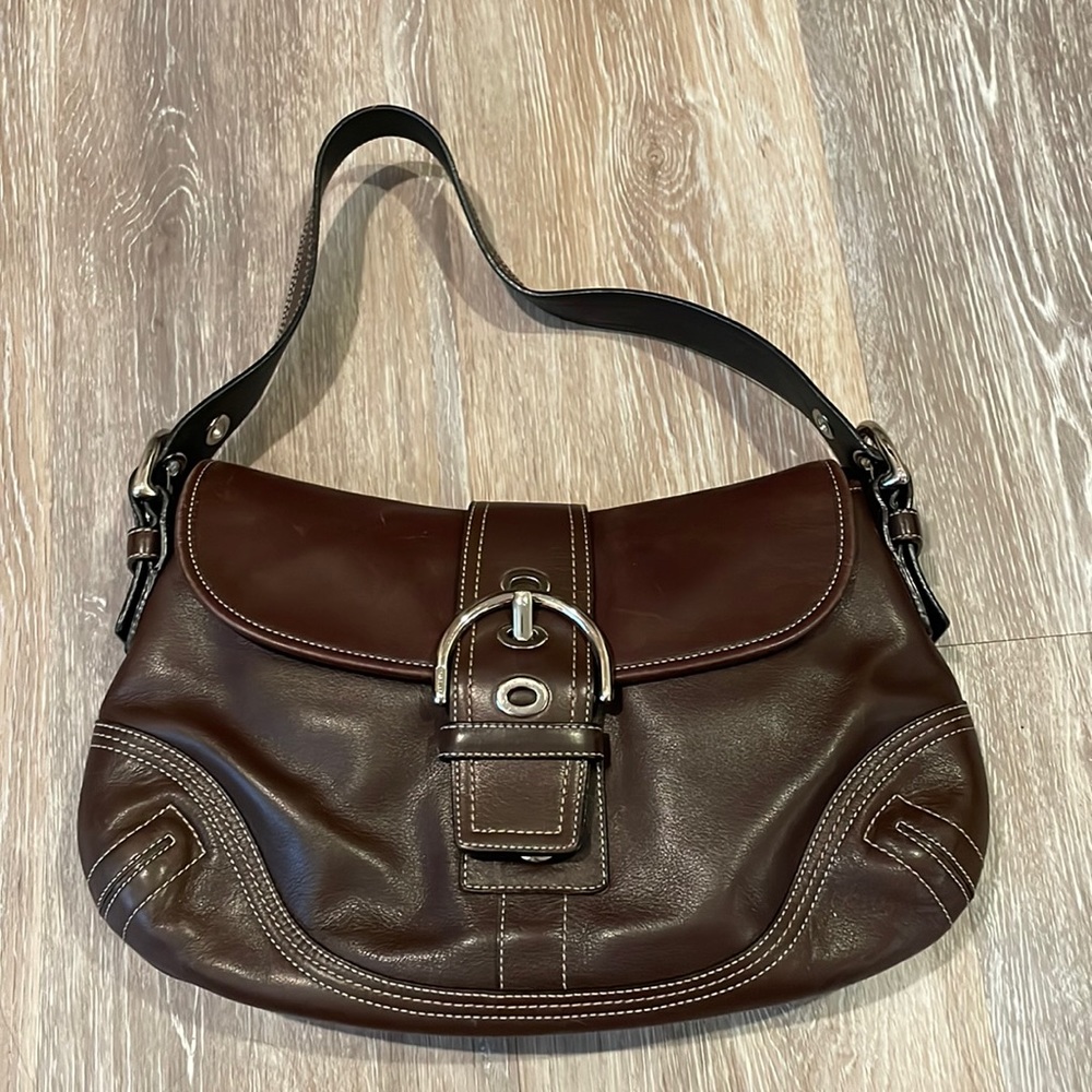 Coach Shoulder Bag in Brown Leather